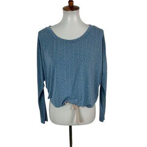 Eberjey Pajama Top XS Blue Long Sleeve Lounge Sleepwear Cozy Soft